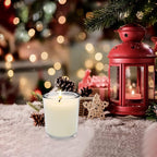 Unscented White Votive Candles in Glass 20 Packs Small Soy Wax Votives for Wedding Party Dinner Table