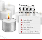 Tea Light Candles in Metal Cups - 8 Hours Clean, Long Burning White Unscented - 250 Votive Candles Bulk for Romantic Dinner, Wedding, Spa & Hotels by PARNOO
