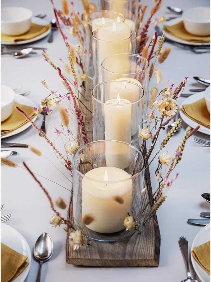 BOLSIUS 6 Ivory Pillar Candles Bulk - 3x9 Inches Candle Set - 116+ Hours Clean Burning - No Palm Oil - 0% Animal Fat - Premium European Quality - Unscented Dripless Any Occasion Pillars