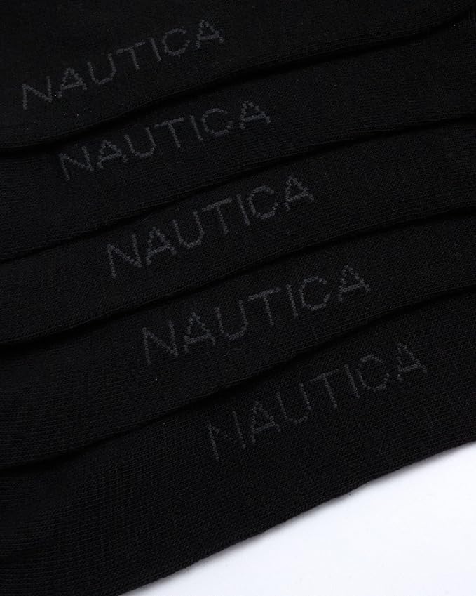 Nautica Mens Dress Socks - 5 Pack Breathable Comfort Stretch Crew-Length Work Socks for Men for Business Formal Wear (6-12.5)