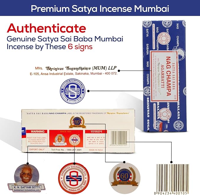 Satya Sai Baba Nagchampa Insence 250 gm Pack Bundle with Raajsee Incense Stick Holder, Insense Sticks Nag Champa Agarbatti