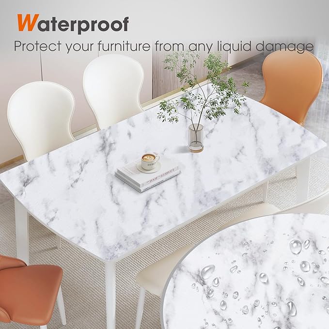 Drawer and Shelf Liner, Non-Slip Kitchen Cabinet Liners Non-Adhesive Thick Strong Grip Waterproof Washable Mats Protect Dresser Shelves Cupboard Bathroom Cabinets, White Marble, 18 in X 10 FT