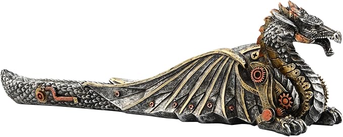 Mechanical Dragon Incense Holder Incense Burner Stick Incense Burner Steampunk Dragon Mystical Sculpture Gothic Decor for Man Cave