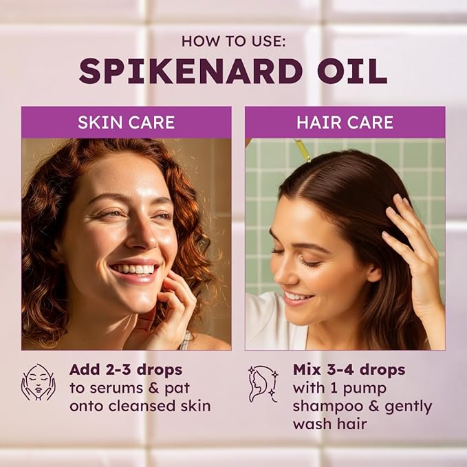 KUKKA Spikenard Essential Oils - 1 Fl Oz - for Hair, Skin, Diffuser, Aromatherapy & DIY Soap Making Scent