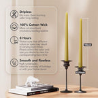 New Burning Formula Unscented Dripless 10-Inch Taper Candles Set of 12 - Sage Green, for Wedding, Dinner - Smokeless, Long Burning - Hand Poured, Colored Tall Candlesticks - Verde Salvia