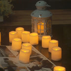 CANDLE CHOICE Battery Operated Flameless Votive Candles with Timer, Small Timing LED Candle Lights with Automatic Built-in Daily Cycle Timer, 6-Hour on 18-Hour Off, Pack of 24, Batteries Included