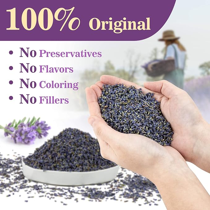 Sukh 3oz Lavender Dried Lavender - Lavender Buds Sachets for Drawers and Closets Lavender Flowers Sachet Bags Fresh Scents Lavender Sachet Bags Dried Flowers for Patry Birthday Bridal Shower Bulk