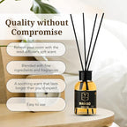 Reed Diffuser Set with Sticks for Home – Bathroom, Bedroom & Office Aromatherapy – Long Lasting Scented Oil Diffuser with Sticks – Luxury Room Fragrance Diffuser, Non-Toxic 110 ml (Mango-Oud-Istanbul)
