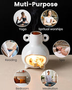 Mini Palo Santo Holder Burner, Ceramic Incense Holder for Sticks Sage Bundles Cone Incense, Chimenea Incense Dish for Yoga Meditation Home Decor, White