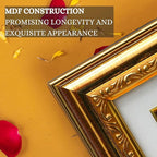 Golden Ganesha Gold Leaf - God Gold Plated Decorative Photo Frame | for Gifting, Home Decor, Table Decor and Temple or Pooja Room Decoration (9.5 x 8 Inches)