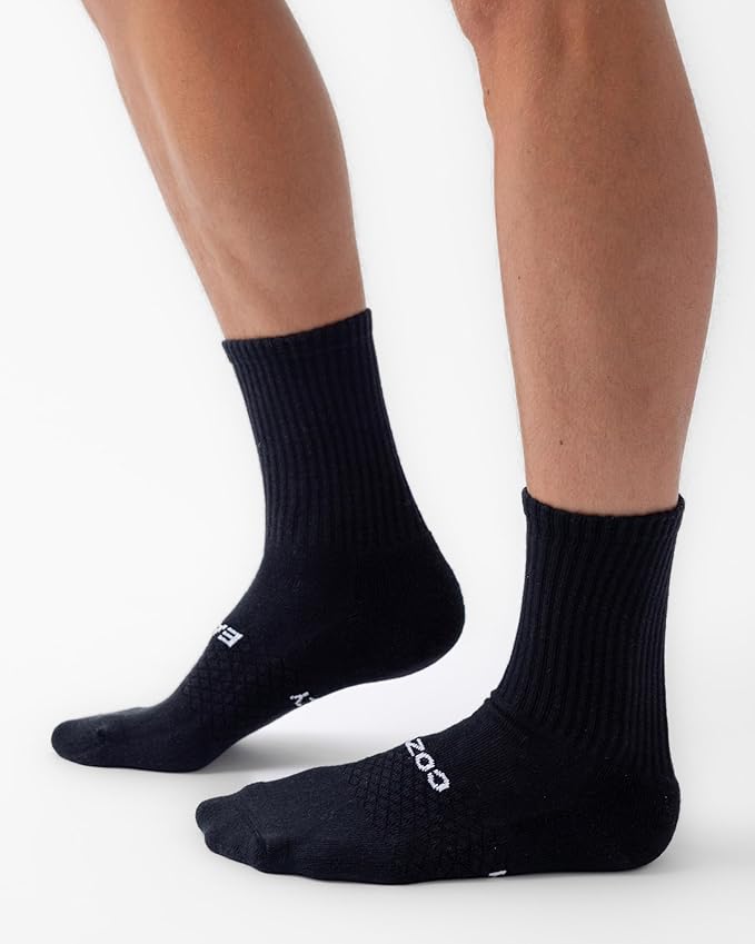 Cozy Earth Essential Calf Socks for Women and Men – Soft Mercerized Cotton Crew Socks 2-Pack Set – Heel & Arch Support