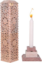 Carry Me Handmade Marble Soapstone Incense Stick Burner | Candle Stick Holder | Tea Light Stand - Floral Carving for Gifting. Decorative Incense Tower for Home and Office Decor. (3x3x11 Inches)