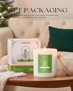 AOOVOO Fir Scented Candles for Women - Aromatherapy Candle with Crystals Inside, 10oz Soy Candles for Home Scented, Birthday Gifts Candle for Women Mom