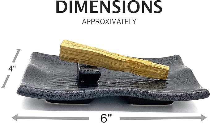 TOBOHU Black Rectangle Ceramic Palo Santo Stick Holder, Palo Santo Burner
