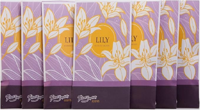 Lily Scented Sachets Pack of 3, Spring and Summer - Long-Lasting Scented Bags, Home Fragrance, Air Freshener & Deodorizer for Closet, Room, Drawer, or Cars, Made in USA