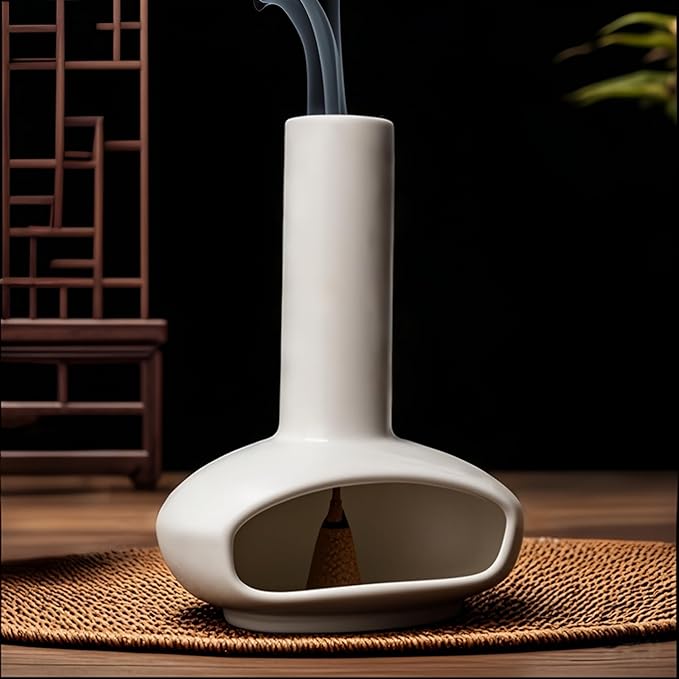 Handcrafted Palo Santo Holder Mini Chiminea Cone Incense Stick Burner Ceramic for Meditation Accessories Unique Design High Temperature Resistance Ideal for Yoga Aromatherapy Relaxation