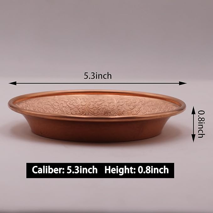 Copper Offering Prayer Ritual Bowl Plate - Great for use Meditation,Witches,Smudging, Incense,Candle Dish, Ash Catcher,Jewelry Dish (Meditation Poster)