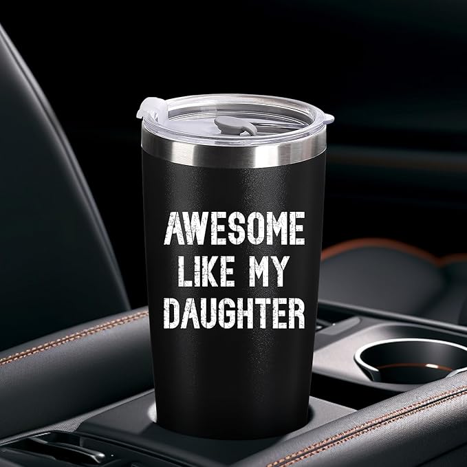 Father's Day Dad Gifts from Daughter – 20oz Navy Blue Stainless Steel Tumbler | Birthday & Christmas Gift for Bonus Dad Husband Father Coffee Mug
