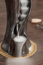 Unique Cloud Stairs Ceramic Waterfall Incense Holder, Paired with a Pack of Backflow Incense Cones. (Metallic)