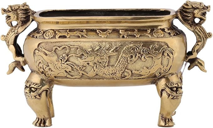 Antique Bronze Brass Chinese Dragon Incense Burner Holder Home Decoration Vintage Incense Burner Incense Holder for Stick and Cone Incense Incense Holder Burner