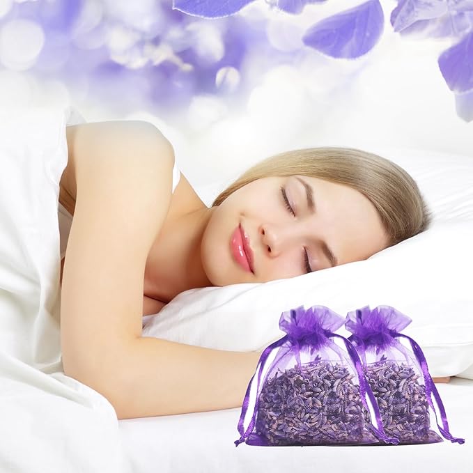 24 Pieces French Dried Lavender Sachet Lavender Flower Bags Long Lasting Fresh Scents 2023 New Lavender Buds for Clothes Storage Drawers and Closets Home