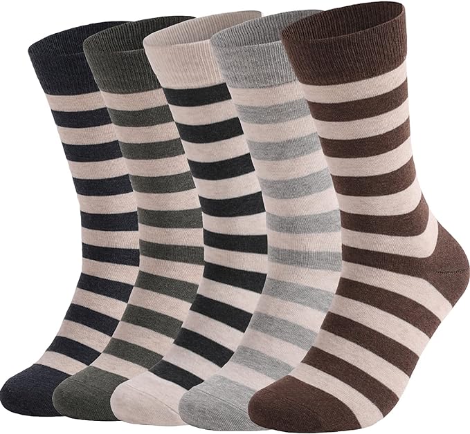 DRASEX Men's Dress Socks Funky Colorful Pattern Cotton Novelty Casual Crew Socks
