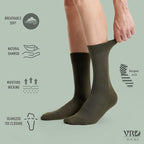 VRD Men’s Dress Socks, Bamboo 5-Pack Mens Socks, Mid Calf Length, Crew Socks Gift for Men Shoe Size 8-13