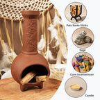 Handmade Terracotta Palo Santo Holder & Mini Chiminea Incense Dish-Elegant Cone Burner for Palo Santo Sticks & Sage-Ideal for Energy Cleansing, Yoga, Meditation,Zen,Altar Decor & Aromatherapy