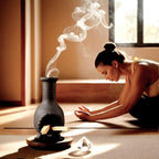 Handcrafted Palo Santo Burner–Mexican Style Clay Incense Dish for Aromatherapy and Stress Relief–Compatible with Wood Sticks, Sage,Cone Incense–Mini Home Altar with Unique Chimney Design