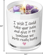 Get Well Candle with Healing Crystals - Get Well Gifts for Women After Surgery, Humor Surgery Recovery Gifts for Women, Get Well Soon Gifts, Lavender Scented Candle, 10 oz, White