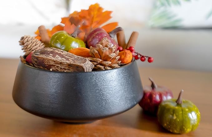 Qingbei Rina Fall Potpourri Bags with Pumpkins, Cinnamon Scented Potpourri Bowl Filler,Thanksgiving Decorative Dried Flowers,Vase Fillers,Farmhouse Bathroom Decor(20oz)