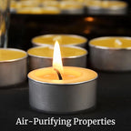 48 Pack Beeswax Tealight Candles Bulk,Pure Natural Bees Wax in Aluminum Shell - 4 Hour Extended Burn Time,Smokeless Tea Light Candles for Home Deco,Table centerpieces