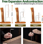 2 in 1 Incense Holder for Sticks(Height Adjustable), Anti-Ash Flying Insence-Sticks Burner with Glass Incense Holder Organizer for Meditation Yoga Spa Home Decor Sage (Silver Metal Rod)