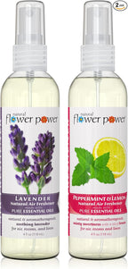 Air Freshener Spray - Odor Eliminator with Essential Oils for the Home, Car & Fabric - Cruelty Free & Vegan - Lavender + Peppermint & Lemon - 2 x 4 oz