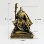 Guan Yu Sitting Statue,Chinese Fengshui Guan Gong Statues,Antique Bronze Finish Statues for Decoration car Home Office Tabletop,Historical Collection Good Lucky Gifts 5.12 Inch