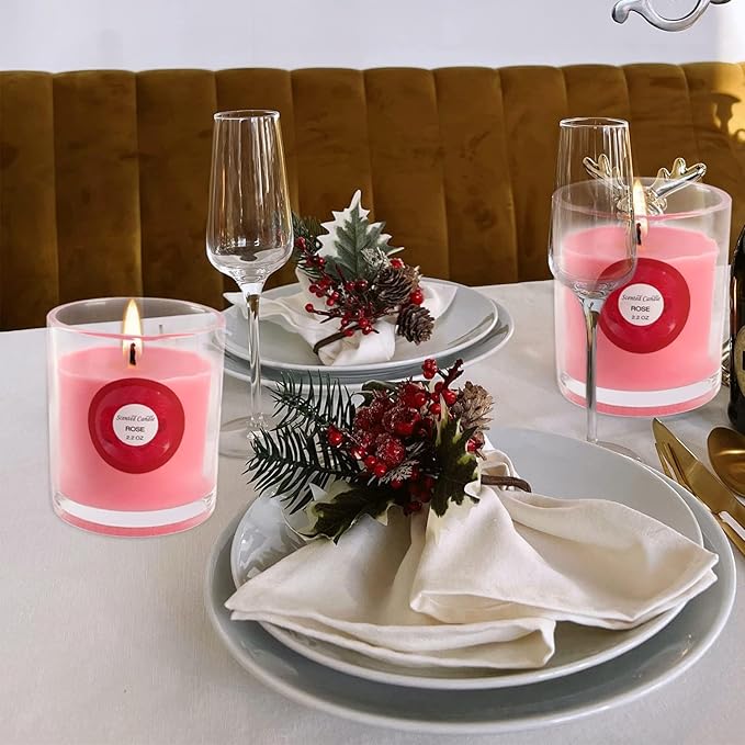 Scented Candles, Jasmine, Rose, Vanilla, Bergamot, fig, Lavender, Lemon, Spring,Strawberry, Rosemary, Aromatherapy Candles,Soy Wax Glass Jar Candle - 40 Pack