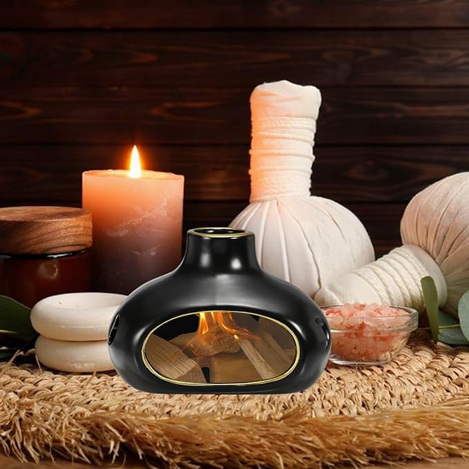 uxcell Incense Burner, Ceramic Incense Holder Santo Holder Ash Catcher with Cleaning Brush Tweezer Decorative Bowl for Meditation Stick Aromatherapy Yoga, Colorful