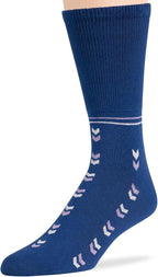 Men's Diabetic Novelty Non-Binding Crew Socks - 5 Pack Big Tall - Argyle, Dot, Geometric Pattern - Sock Size 13-15 Shoe Size 12-15 XL Denim Blue, Light Blue