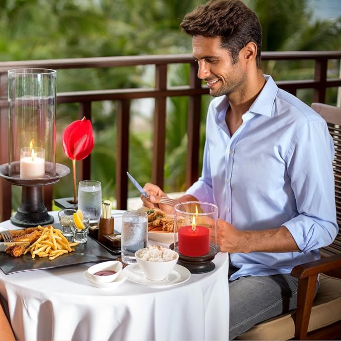 9 Packs Red Votive Candles, Small Unscented 1.5 Inch Diameter Wax Candles for Christmas Valentine's Day Wedding, Party, Table, Holiday & Home Decoration - 8 Hours Burn Time (1.5" W x 1.25" H)