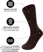 Feraricci Solid Color Casual Dress Socks for Men - Colorful & Comfortable Crew Socks
