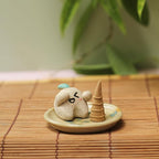 Handmade Ceramic Incense Holder for Sticks, Incense Plate for Stick with Ash Catcher Anti-ash, Incense Burner for Meditation Yoga Spa Aromatherapy Home Room Decor Easily Grab Ash