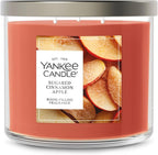 Yankee Candle 3 Wick Candle Jar, Scented Candle with up to 40 Hours of Burn Time, Premium Plant Wax Blend for Consistent Long Lasting Scent from First to Last Burn, Sugared Cinnamon Apple
