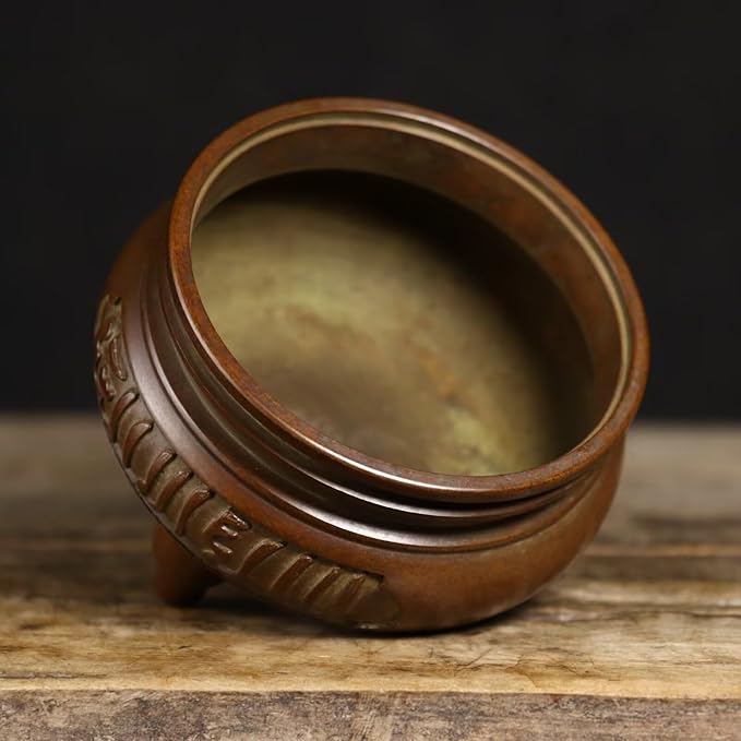 Brass Incense Burner Chinese Traditional Incense Burner Kit Zen Copper Incense Burner Office Home Yoga Room Sandalwood Burner Decoration Censer