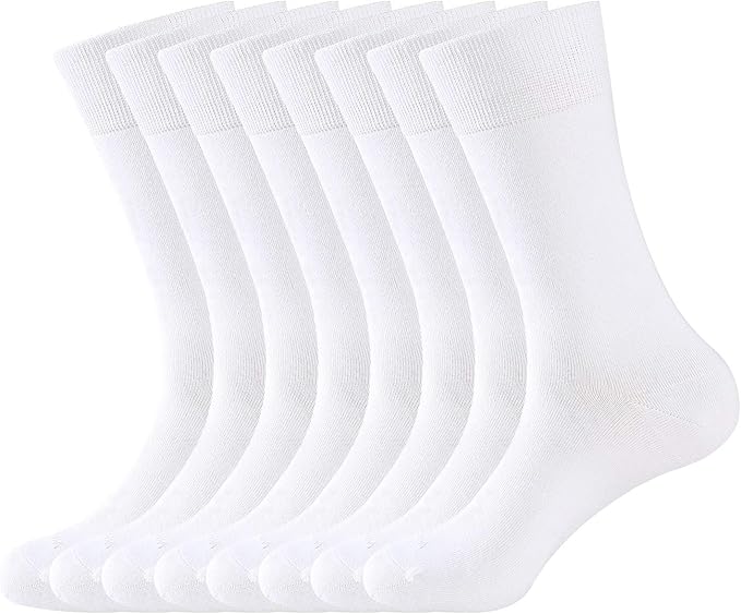 WANDER Men's Dress Socks Cotton Thin Classic Lightweight Socks 6/8 Pairs Solid & Patterned Soft Breathable Socks