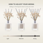 Airkeep Reed Diffuser Set,3.38 fl oz (100 ml) - Lemon Eucalyptus Oil Diffusers with 8 Reed Sticks, Home Fragrance Reed Diffuser for Bathroom Shelf Decor