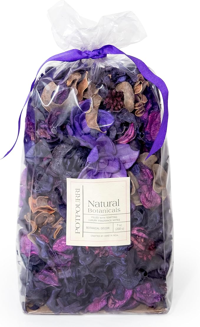 Fragrance Potpourri Bag Home Décor Scents of Lavender, Jasmine & Amber | Floral Petals Vase & Bowl Filler Decoration (Purple)