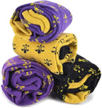 boxed-gifts Men's Mardi Gras Socks Fleur de Lis Patterned Premium Cotton Dress Casual Crew Socks for Men