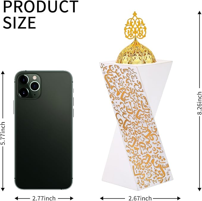 White Bakhoor Burner, Charcoal Incense Burner, Frankincense Resin Incense Burner, Incense Burner for Yoga, Spa Aromatherapy，Office & Home Decor Gifts