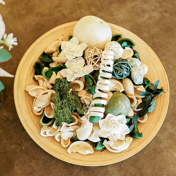 Green Potpourri Bags,Cedar Scented Potpourri Bowl Filler, Dried Flowers, Home Fragrance Sachet, Bathroom Decor(20 oz)