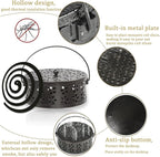 4 Pieces Coil Holder Portable Mosquito Incense Holder Iron Mosquito Incense Holder Retro Iron Coil Holder for Indoor Outdoor Hanging Camping Patio, 5.3 Inch